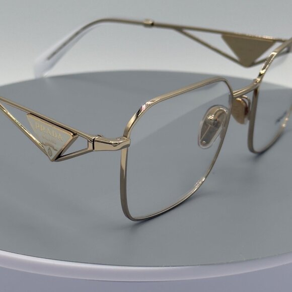 PRADA PR A51V ZVN1O1 Pale Gold Demo Lens 55 mm Women's Eyeglasses - Picture 6 of 11